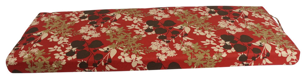 48"X19" Patterned Outdoor Spun Polyester Loveseat Cushion, Montfleuri Sangria