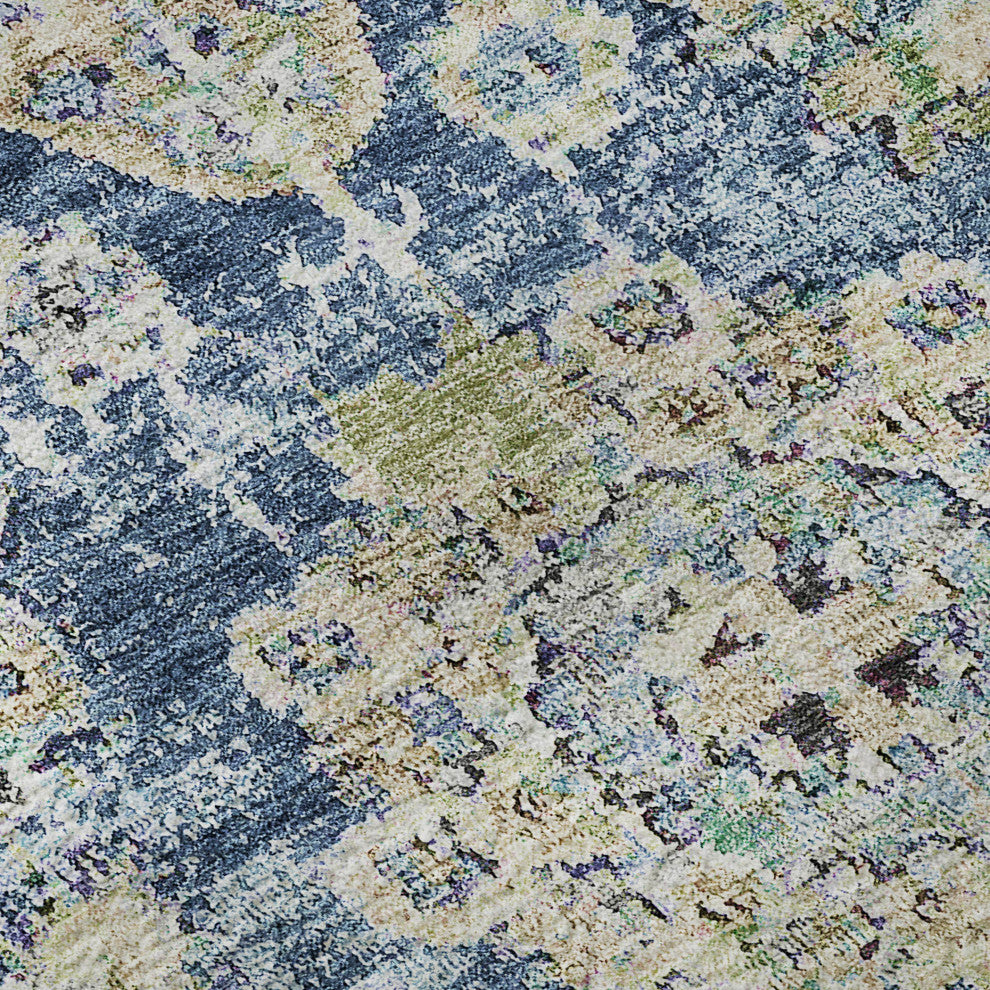 Premium Machine Washable Mayfield AMF634 Blue 9' x 12' Rug