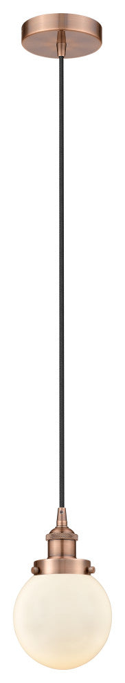 Innovations 616-1PH-AC-G201-6-LED 1-Light Mini Pendant, Antique Copper