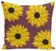 Sunflower Power Flower Print Pillow, Purple, 20"x20"