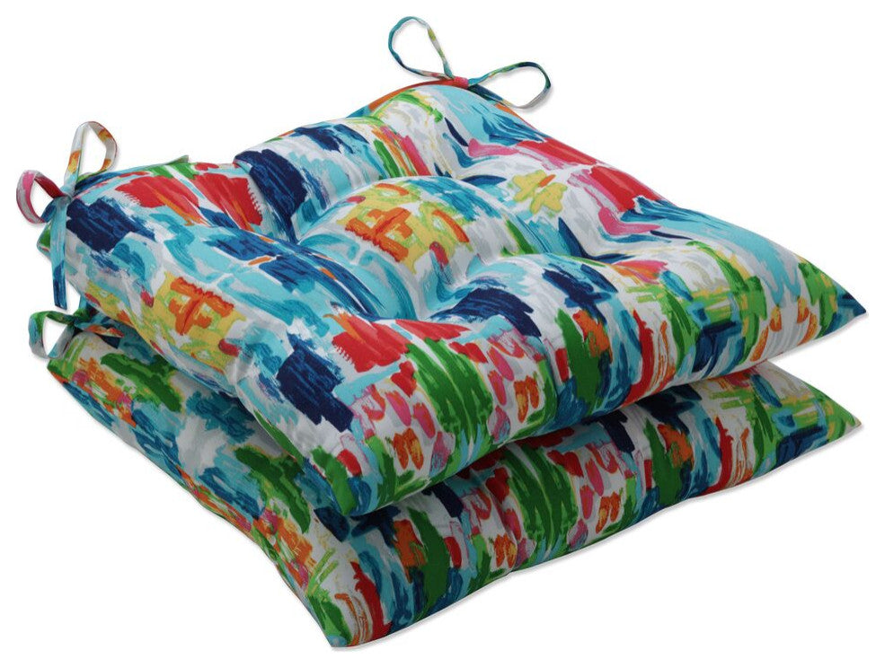 Abstract Reflections Multi Wrought Iron Seat Cushion, Set of 2