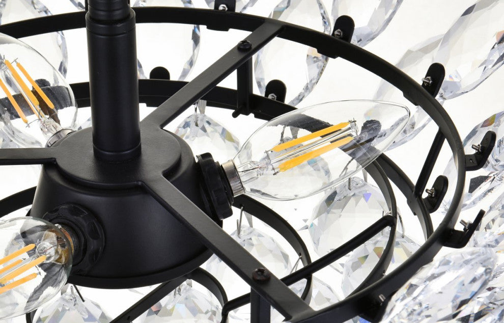 Elegant Lighting Emilia 3-Light Pendant Black
