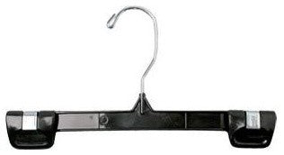 Plastic Gripper Hanger With Swivel Hook 10", Black, Set of 25