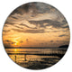 Dawn At Seaside During Low Tide, Seashore Disc Metal Wall Art, 23"