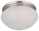 Maxim 5885 Essentials 9"W 2 Light Ceiling Light - Satin Nickel / Frosted Glass