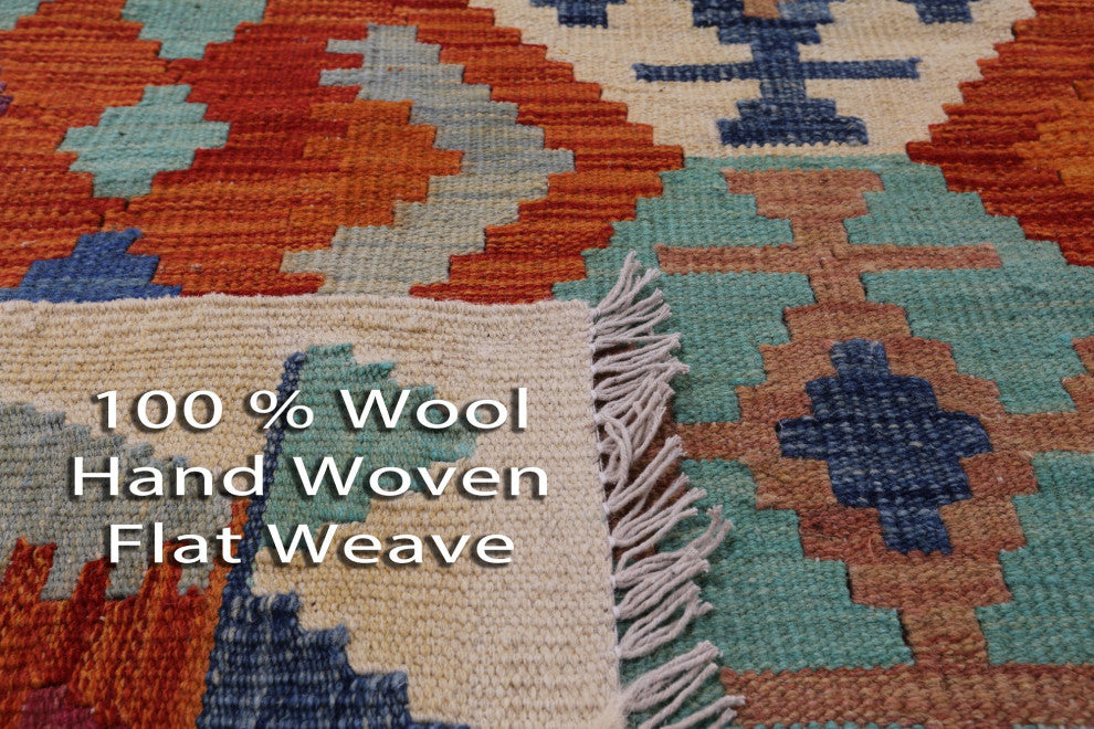 Kilim Flat Weave Wool On Wool Reversible Rug 10' 5" X 15' 4" - Q12540