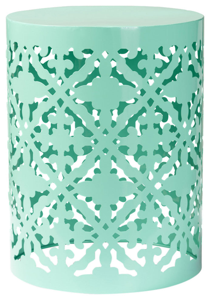 Loreen Contemporary Outdoor Side Table, Aqua