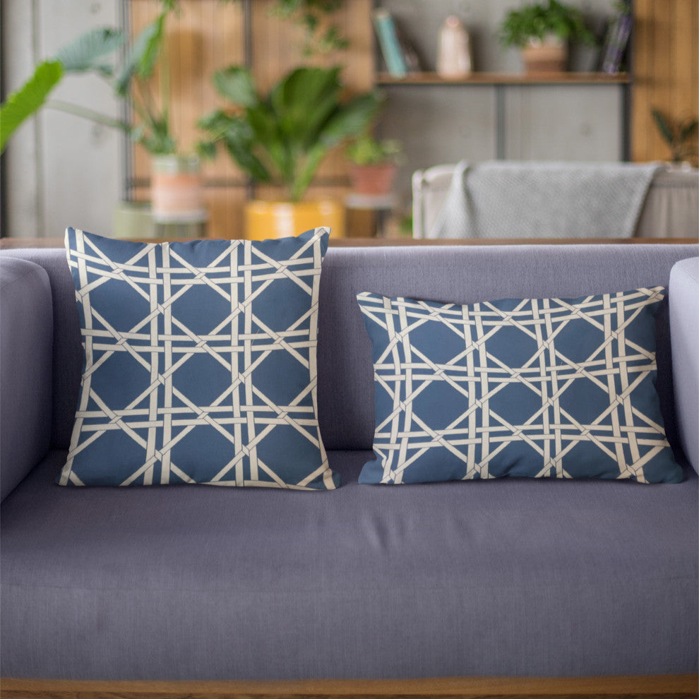 DaVinci Blue and White Luxury Throw Pillow, 20"x36" King