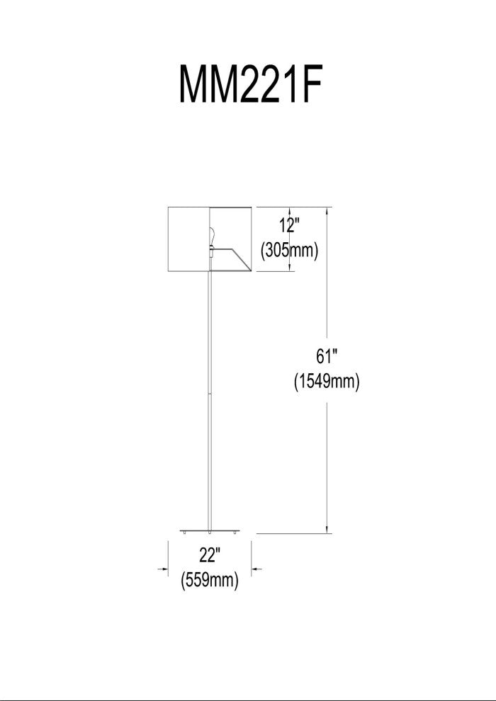 1LT Drum Floor Lamp w/ White Shade