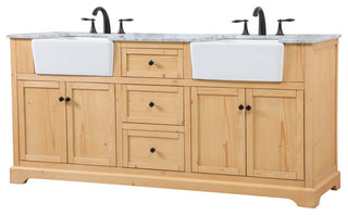 Home Living 22" Farmhouse Natural Wood-Light Bathroom Vanity