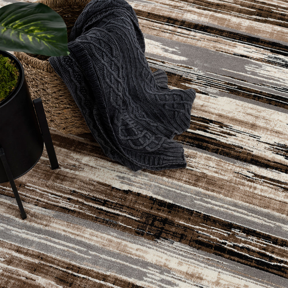 Rug Branch Modern Abstract Camo Brown Beige Indoor Area Rug - 8''x10''