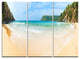 "Exotic Vacation Seashore Panorama" Metal Wall Art, 3 Panels, 36"x28"