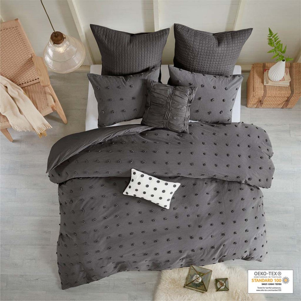 Urban Habitat Brooklyn Pom-Pom 7-Piece Comforter Set, Grey