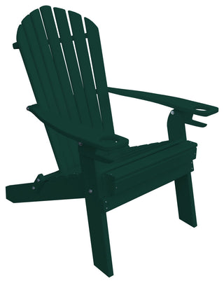 Poly Folding Adirondack Chair with 2 Cupholders, Turf Green