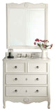 34 Inch Distressed Antique White Daleville Cottage Style Bathroom Sink Vanity