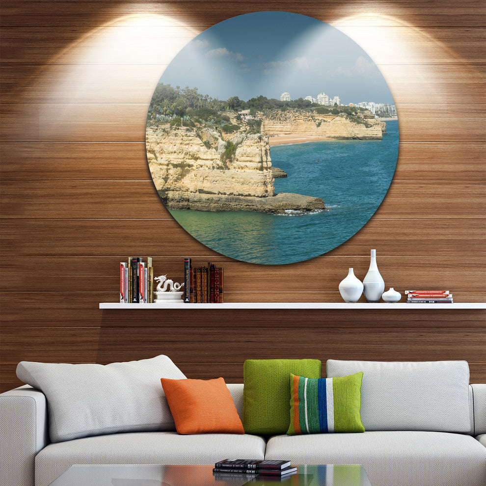Armacao De Pera Algarve Beach, Seashore Round Wall Art, 23"