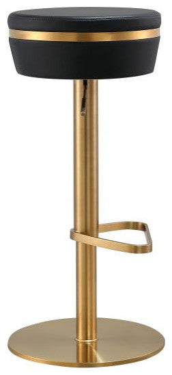 Lexi Adjustable Bar Stool Gold Frame, Black