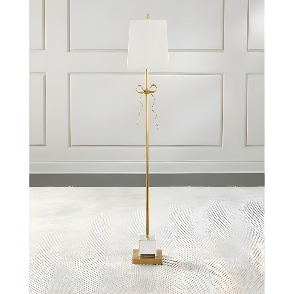 Crans-Montana | Retro LED Copper Floor Light With a Princess Bow, Black