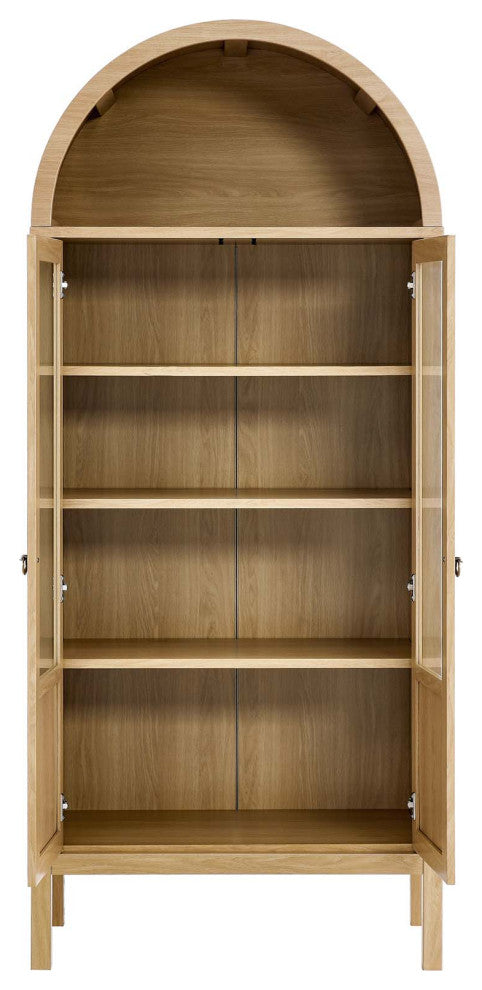 Tessa Tall Storage Display Cabinet - Oak