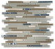 Glass Mosaic Tile Beige Brown Electroplate Sunny Yellow Marble Linear, 1 sheet