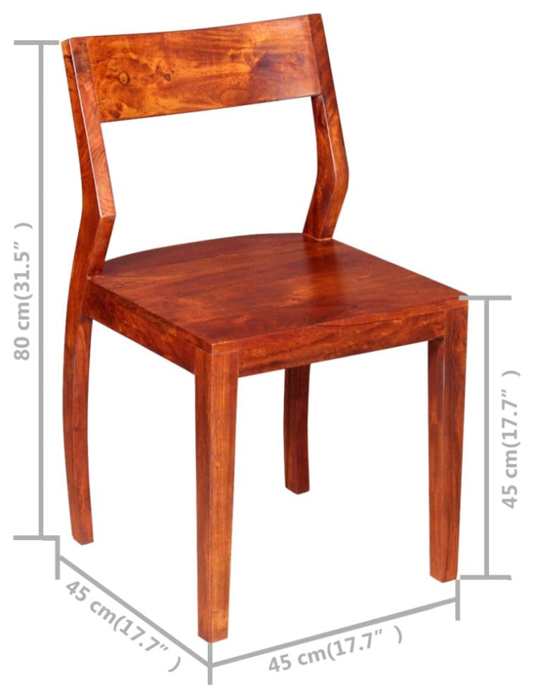 vidaXL Dining Chairs 6 pcs Solid Acacia Wood Sheesham