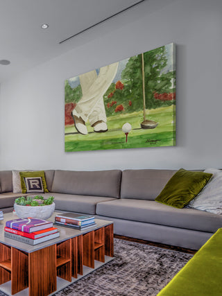 "On the Tee Box" Painting Print on Wrapped Canvas, 45"x30"