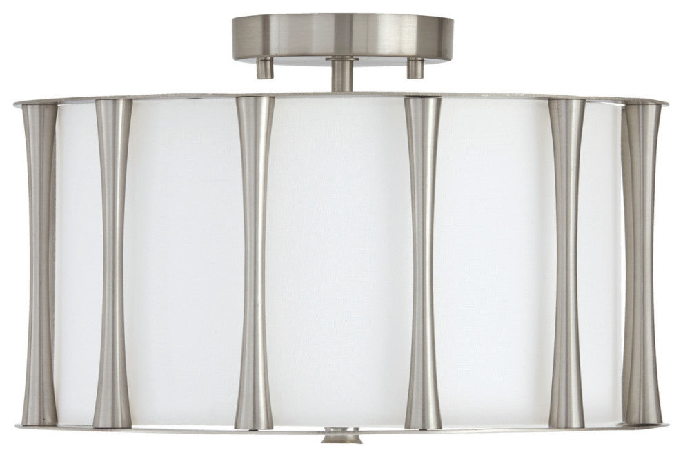 Capital Lighting 244631 Bodie 3 Light 15"W Semi-Flush Drum - Brushed Nickel