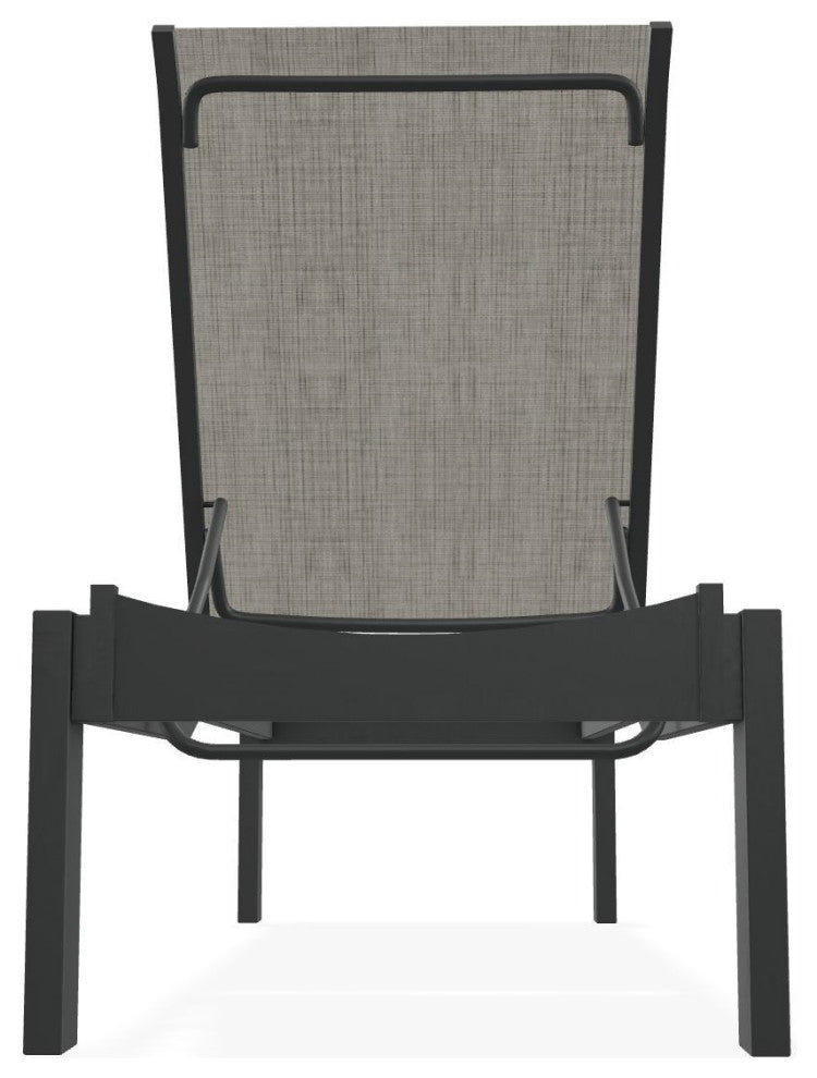 Leeward Sling Stackable Outdoor Chaise Lounge, Smoke/Graphite