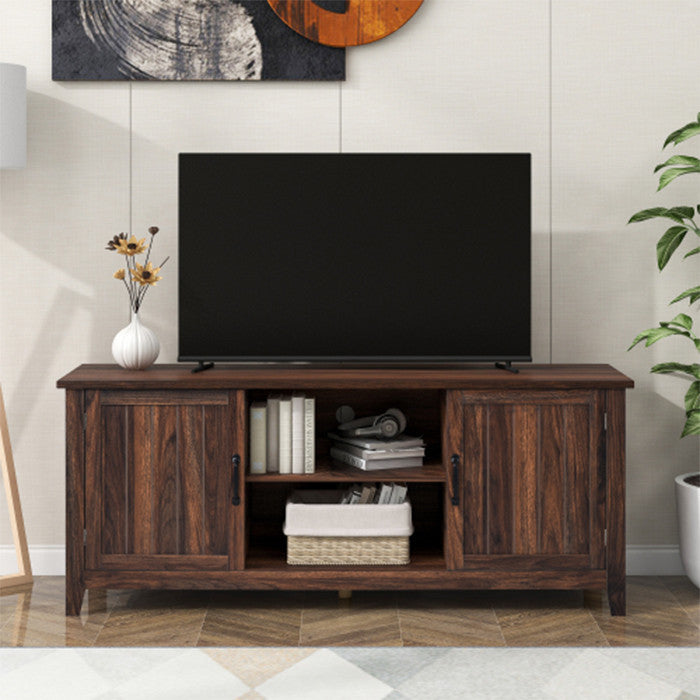 60 inch Retro TV Stand adjustable panels Open Style TV Cabinet