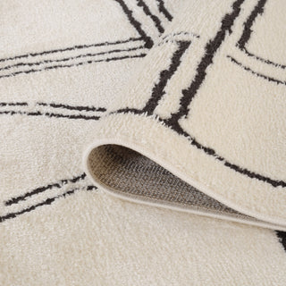Monotone Moroccan White -1 Power-Loom Area Rug 5' x 7'6"