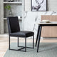 Modern Dining Chairs Set of 2, Leather Upholstered Armless with Black Base
