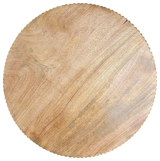 21" Side End Table Round Top Stacked Ball Post Natural Brown Mango Wood