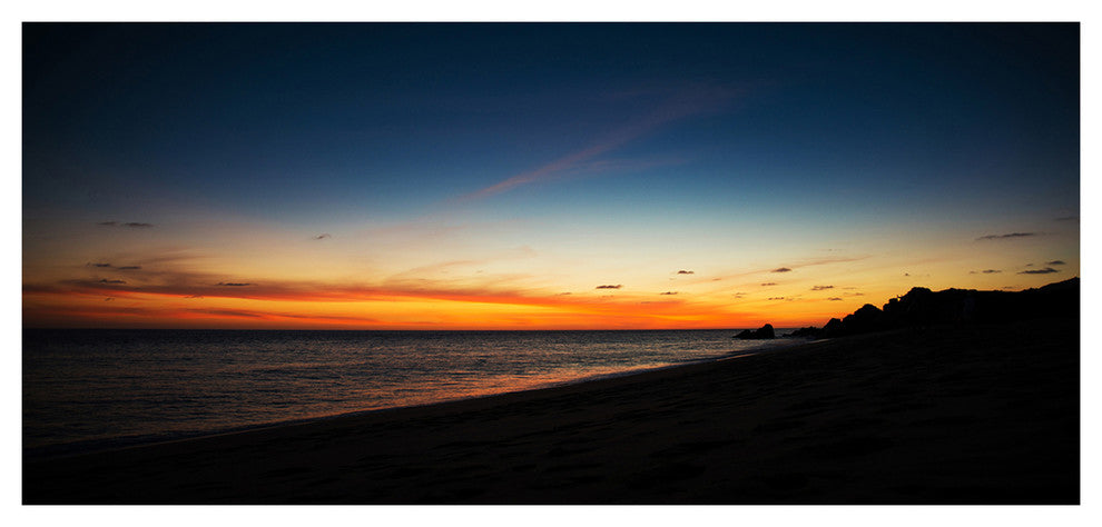 Sunset Over Beach in Cabo St.Lucas, Landscape Canvas Art Print, 60"x28"