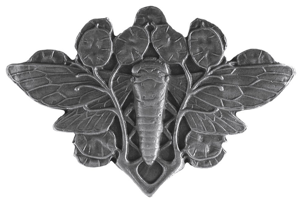 Cicada on Leaves Knob Antique Pewter, Antique Pewter