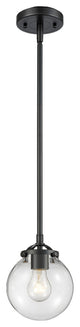 1-Light Beacon 6" Mini Pendant, Oil Rubbed Bronze, Glass: Clear