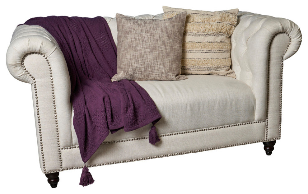 Charming Light Blue Throw Blanket, Purple