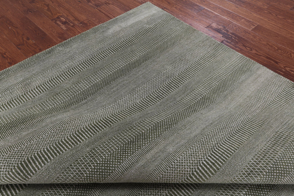 Savannah Grass Hand Knotted Wool and Silk Rug 9' 0" X 12' 3" Q12004