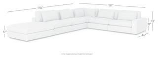Four Hands Bloor 5-Piece Sectional Set With Ottoman, Essence Natural