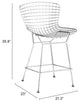 Counter Stool Chair, Set of 2, Steel Metal, Chrome, Mid Century Cafe Bistro