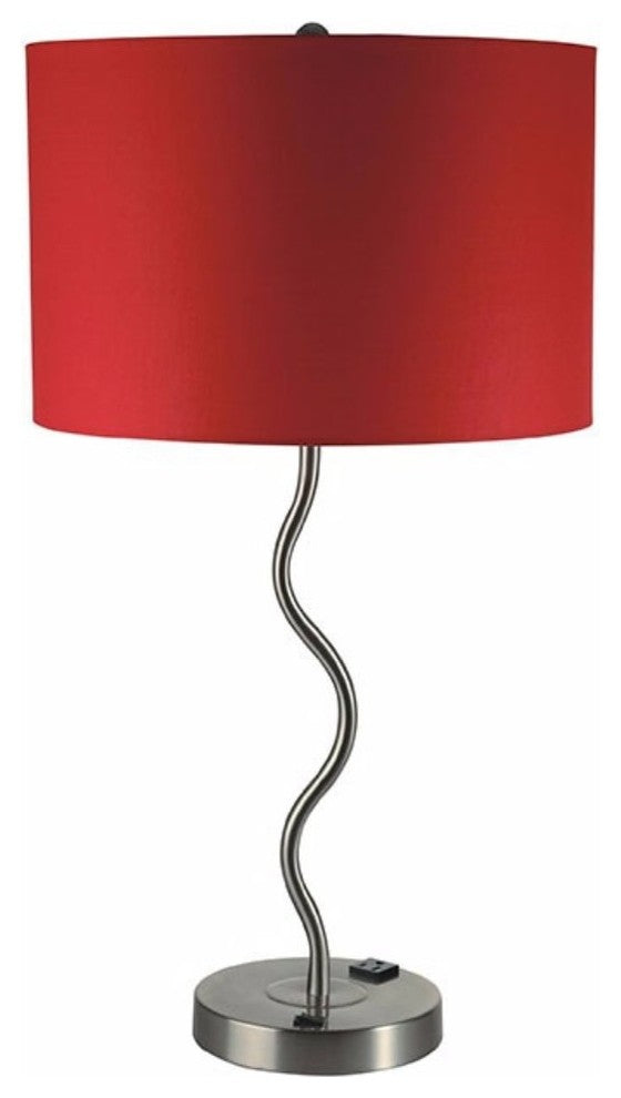 Benzara BM141708 Sprig Contemporary Table Lamp With  Socket, Set Of Two, Red