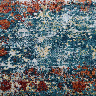 Machine Woven Heatset Polypropylene Area Rug Oriental Blue, [Rectangle] 9'x12'