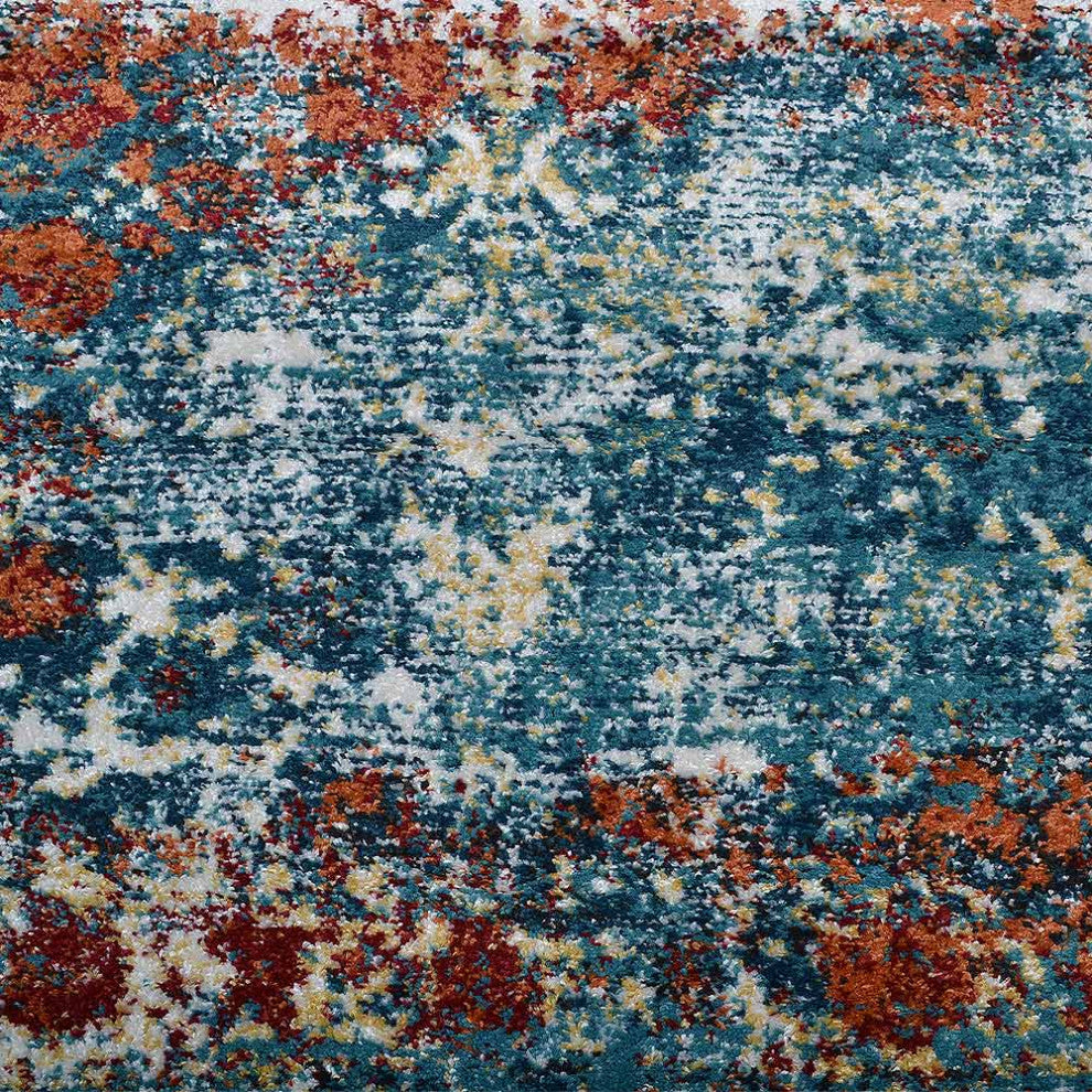 Machine Woven Heatset Polypropylene Area Rug Oriental Blue, [Rectangle] 9'x12'