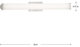 Phase 2.1 LED Collection 36" Brushed Nickel White Shade Modern Bath Vanity Light