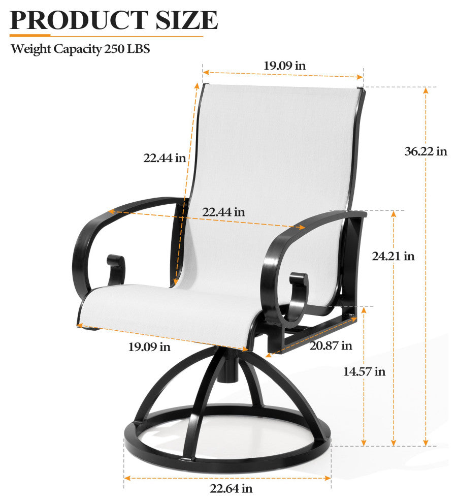 Bar Stool Chair Outdoor Aluminum Rocking Lounge, White