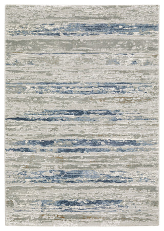 Emery Stripe Grey/Blue Indoor Area Rug, 5'3" x 7'6"