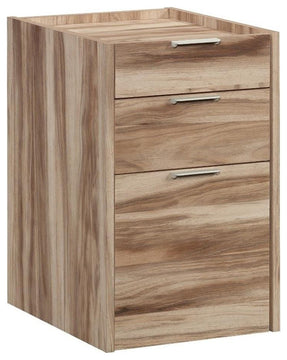 Sauder Bergen Circle Engineered Wood Mobile Pedestal in Kiln Acacia/Brown