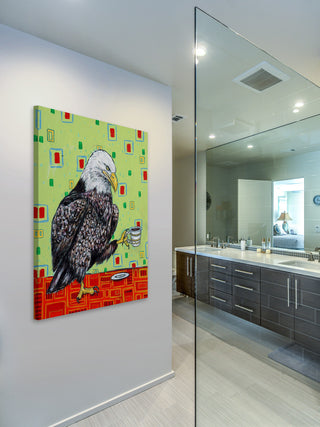 "Eagle Coffee" Painting Print on Wrapped Canvas, 16"x24"