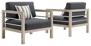 Wiscasset Outdoor Patio Acacia Wood Armchair Set of 2