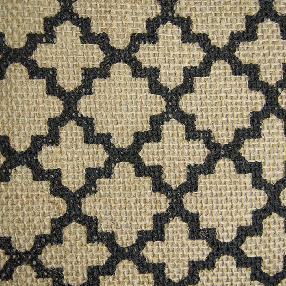 DII Burlap Bin Lattice Black Rectangle Medium 16x10x12"