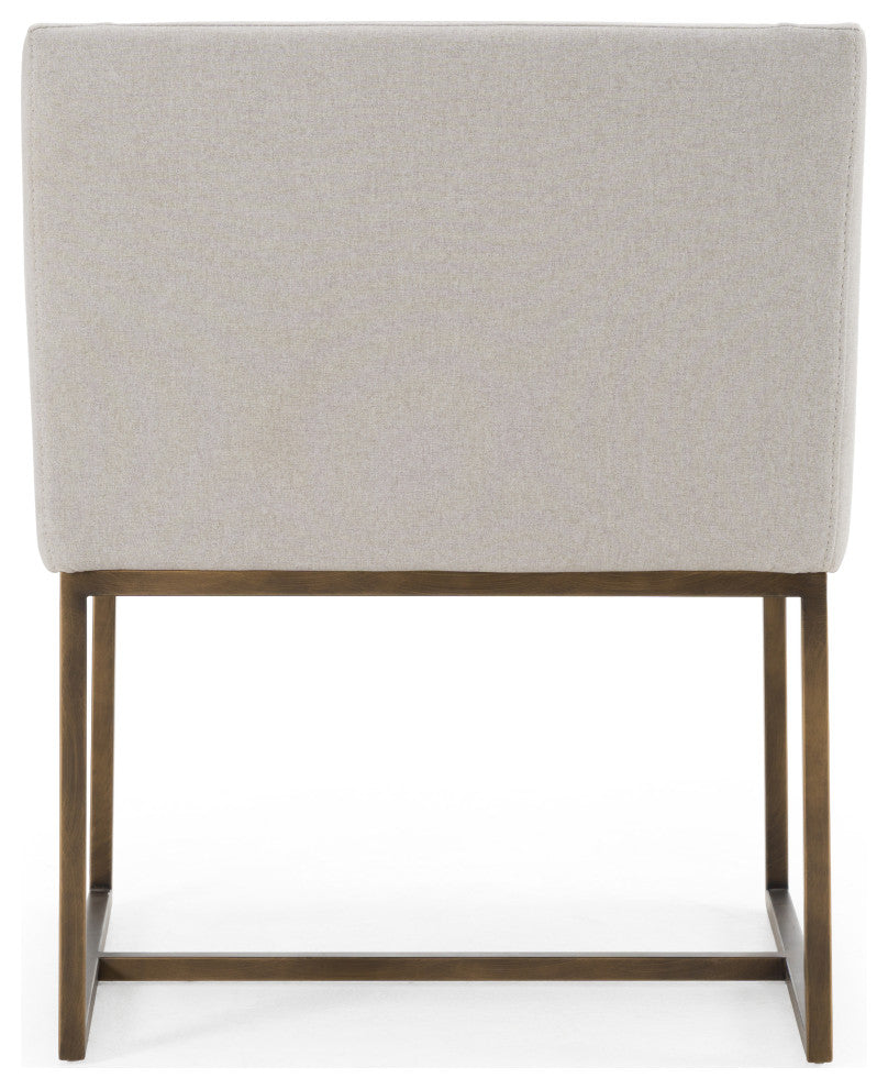 Modrest Basel Gray and Copper Antique Brass Dining Chair